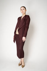 Pleats Please Issey Miyake Thicker Bottoms 1 Skirt in Cacao Brown Vancouver. Shop Online or in Store.