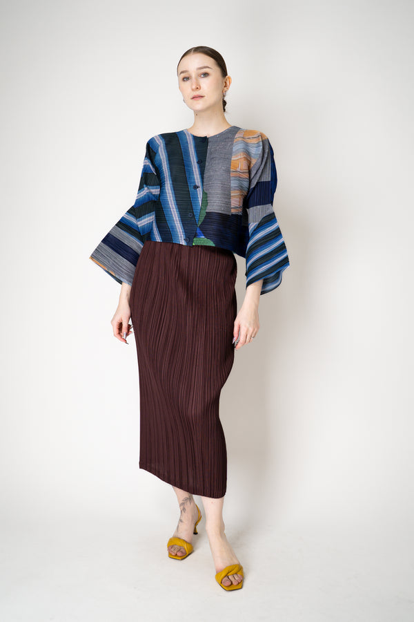 美品♡PLEATS PLEASE TATAMI ダークブラウン Pleats Please Issey Miyake Thicker Bottoms 1 Skirt in Cacao Brown