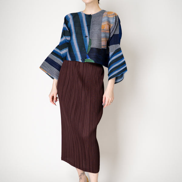 Pleats Please Issey Miyake Thicker Bottoms 1 Skirt in Cacao Brown