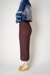 Pleats Please Issey Miyake Thicker Bottoms 1 Skirt in Cacao Brown Vancouver. Shop Online or in Store.