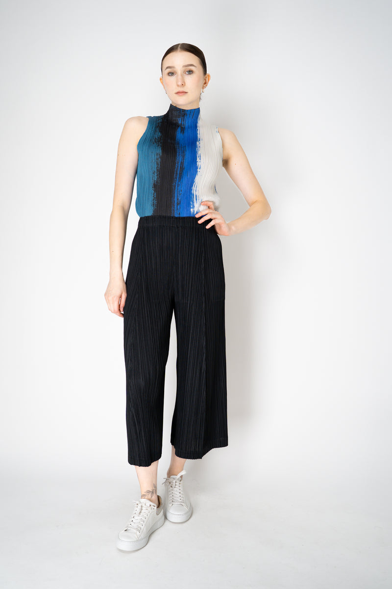 Pleats Please Issey Miyake Thicker Bottoms 1 Wide Flared Pleated Trousers in Black Vancouver. Shop Online or in Store