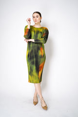 Pleats Please Issey Miyake "Turnip & Spinach" Dress in Green Vancouver. Shop online or in store