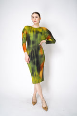 Pleats Please Issey Miyake "Turnip & Spinach" Dress in Green Vancouver. Shop online or in store