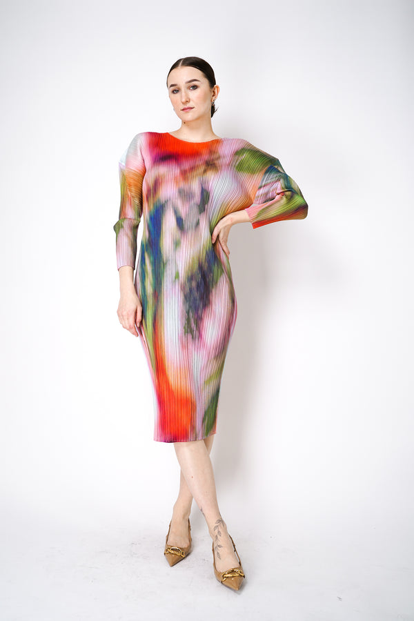 Pleats Please Issey Miyake "Turnip & Spinach" Dress in Pink Vancouver. Shop online or in store