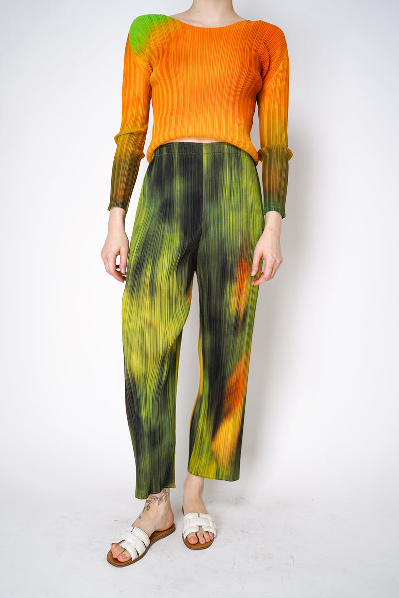 Pleats Please Issey Miyake "Turnip & Spinach" Pants in Green Vancouver. Shop online or in store