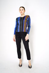 Pleats Please Issey Miyake Warp Long Sleeve Top in
