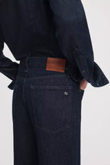 Rag & Bone High Rise Featherweight Wide Leg Andi Jeans in Dark Blue Wash