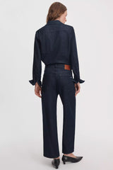 Rag & Bone High Rise Featherweight Wide Leg Andi Jeans in Dark Blue Wash