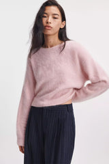 Rag & Bone Jada Brushed Cashmere Crewneck in Pink