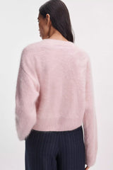 Rag & Bone Jada Brushed Cashmere Crewneck in Pink