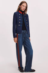 Rag & Bone Miramar Drawstring Track Jeans in Nolita Red Stripes