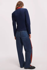 Rag & Bone Miramar Drawstring Track Jeans in Nolita Red Stripes