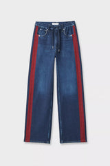 Rag & Bone Miramar Drawstring Track Jeans in Nolita Red Stripes