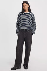 Rag & Bone Miramar Mallow Scuba Wide Pull-On Jeans in Black Wash