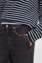 Rag & Bone Miramar Mallow Scuba Wide Pull-On Jeans in Black Wash