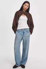 Rag & Bone Miramar Mallow Scuba Wide Pull-On Jeans in Light Blue Wash