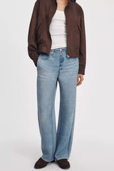 Rag & Bone Miramar Mallow Scuba Wide Pull-On Jeans in Light Blue Wash