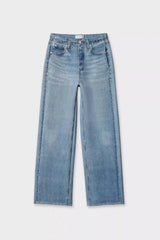 Rag & Bone Miramar Mallow Scuba Wide Pull-On Jeans in Light Blue Wash