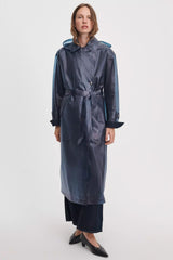 Rag & Bone Miramar Rain Coat in Navy