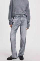 Rag & Bone Miramar Velvet Shea Relaxed Straight Pants in Silver Blue Wash