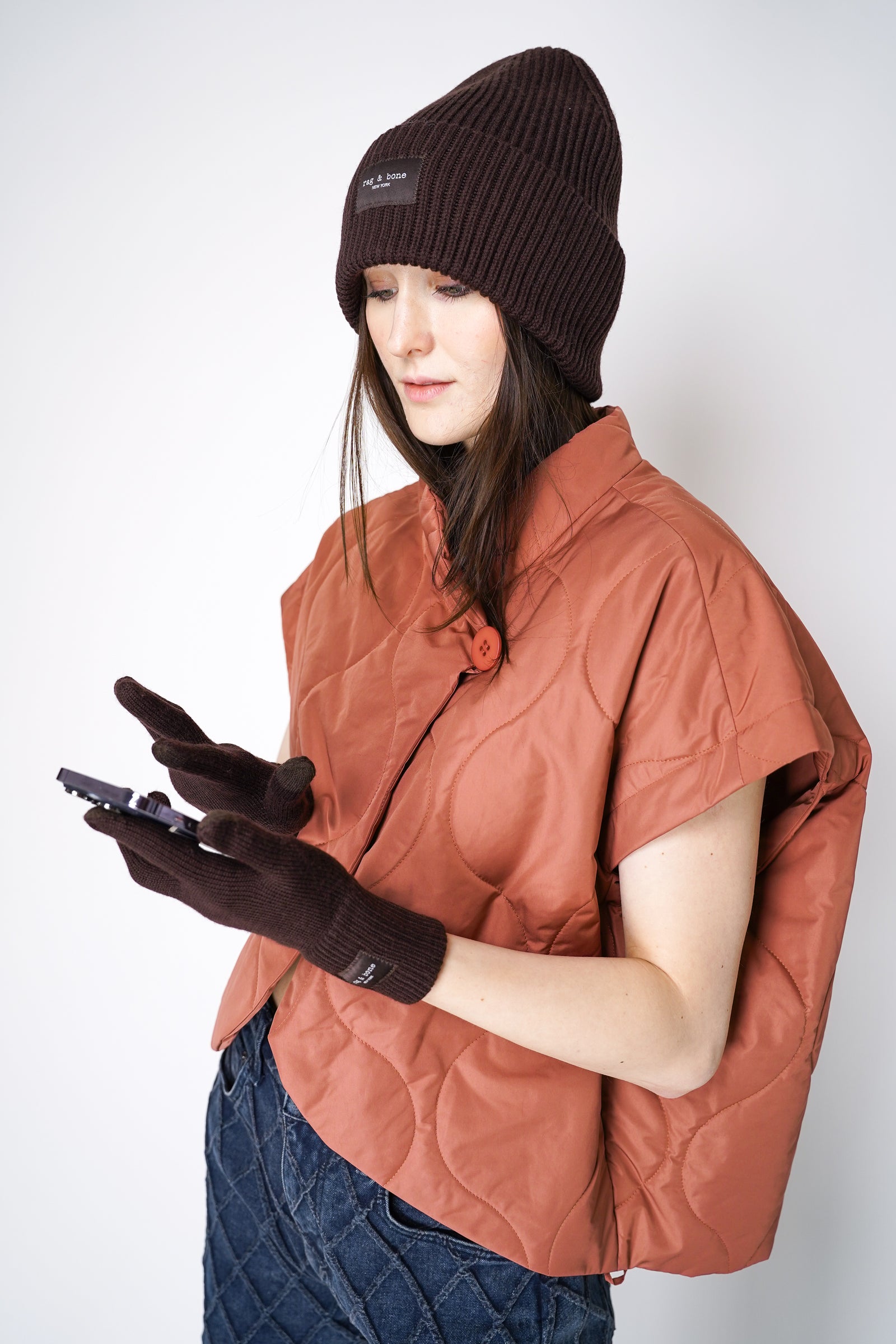 Rag & Bone Addison Tech Gloves in Chocolate Brown – Ashia Mode