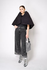 Rag & Bone Andi Embellished High-Rise Cropped Jeans in Black Vancouver. Shop Online or in Store