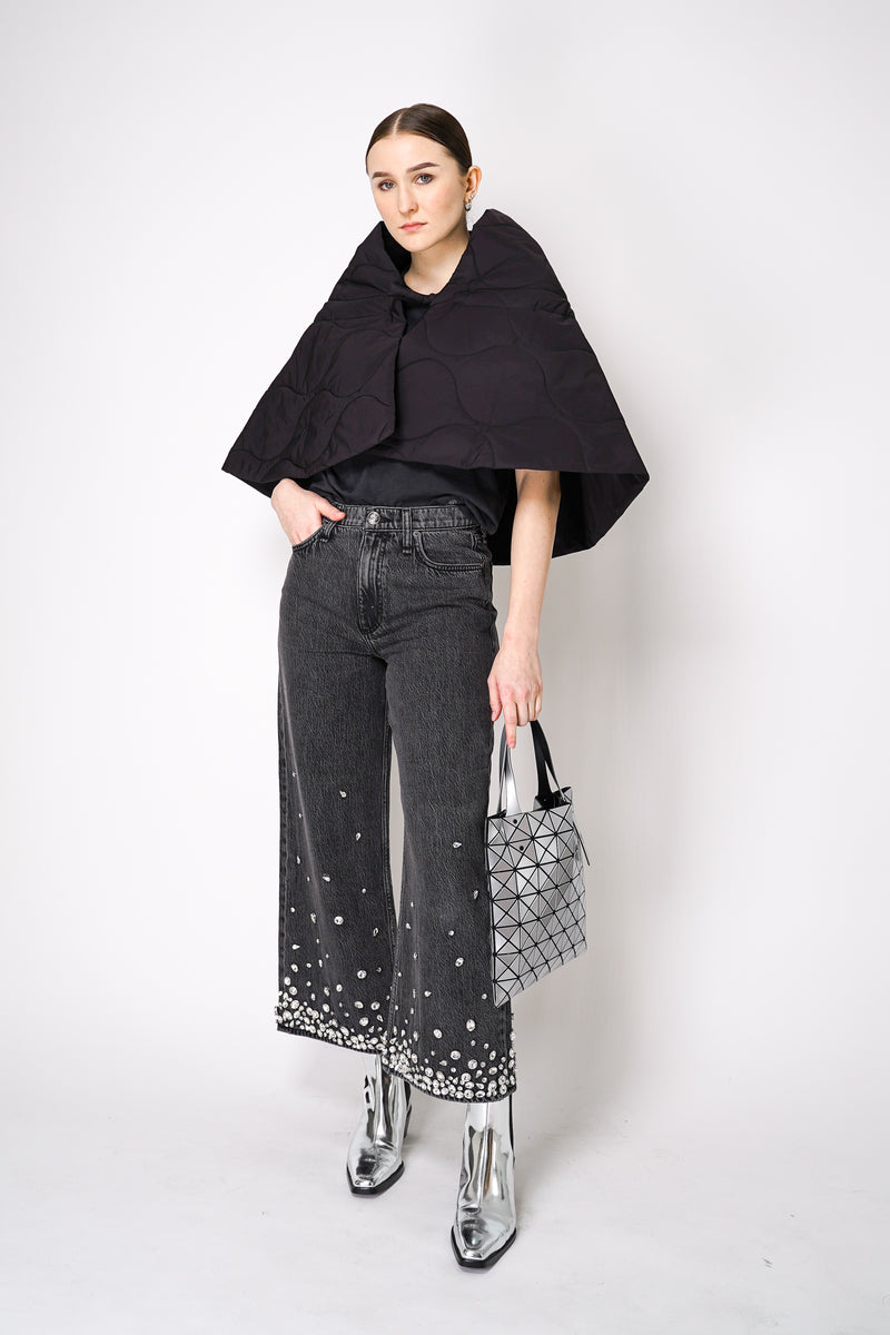 Rag & Bone Andi Embellished High-Rise Cropped Jeans in Black Vancouver. Shop Online or in Store
