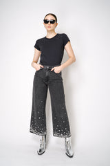 Rag & Bone Andi Embellished High-Rise Cropped Jeans in Black Vancouver. Shop Online or in Store
