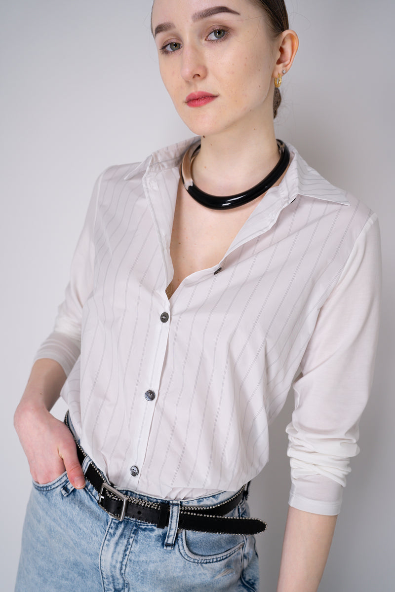 Rag & Bone Beaded Chain-Trimmed Baby Boyfriend Leather Belt in Black Vancouver. Shop Online or in Store