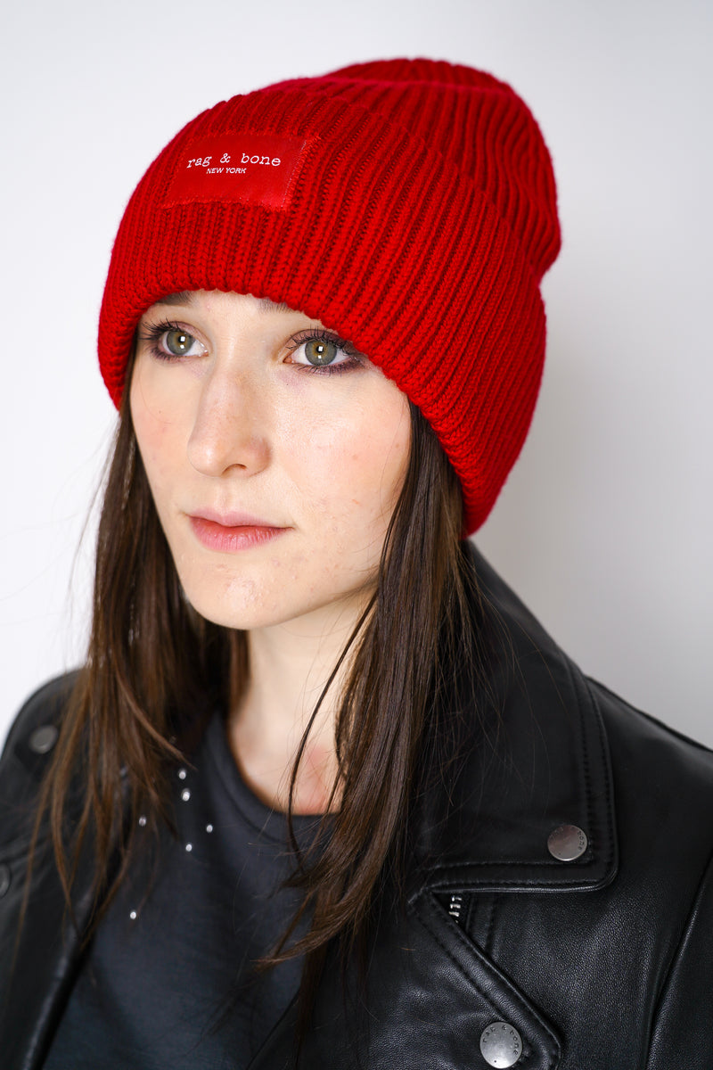 Rag & Bone Blake Beanie in Red Vancouver. Shop Online or in Store