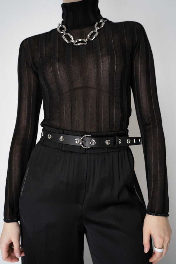 Rag & Bone Brynn Leather Studded Belt in Black Vancouver. Shop Online or in Store.