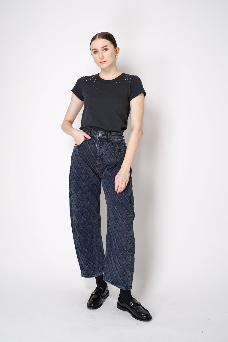 Rag & Bone Charlie Barrel Leg Jean in Quilted Denim Print Vancouver. Shop Online or in Store