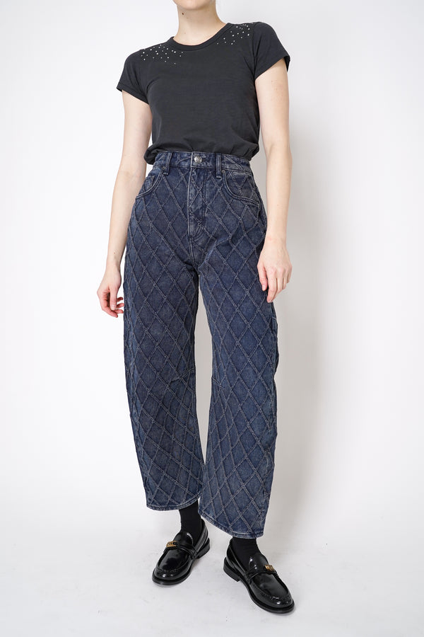 Rag & Bone Charlie Barrel Leg Jean in Quilted Denim Print Vancouver. Shop Online or in Store