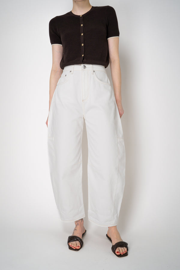 Rag & Bone "Charlie" High Rise Barrel Jeans in White Vancouver. Shop Online or in Store.