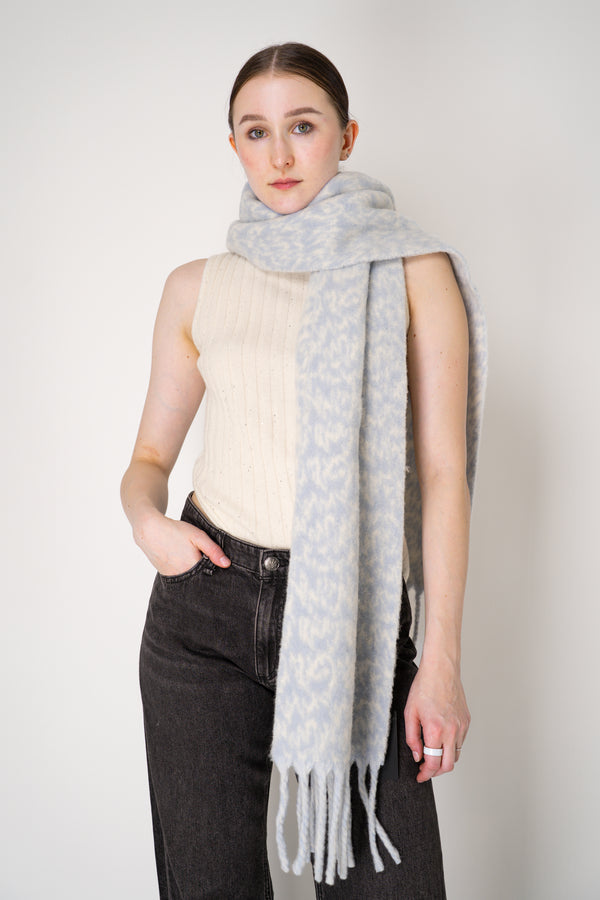 Rag & Bone Chunky Knit Felt Scarf in Blue and White Melange Vancouver. Shop Online or in Store.