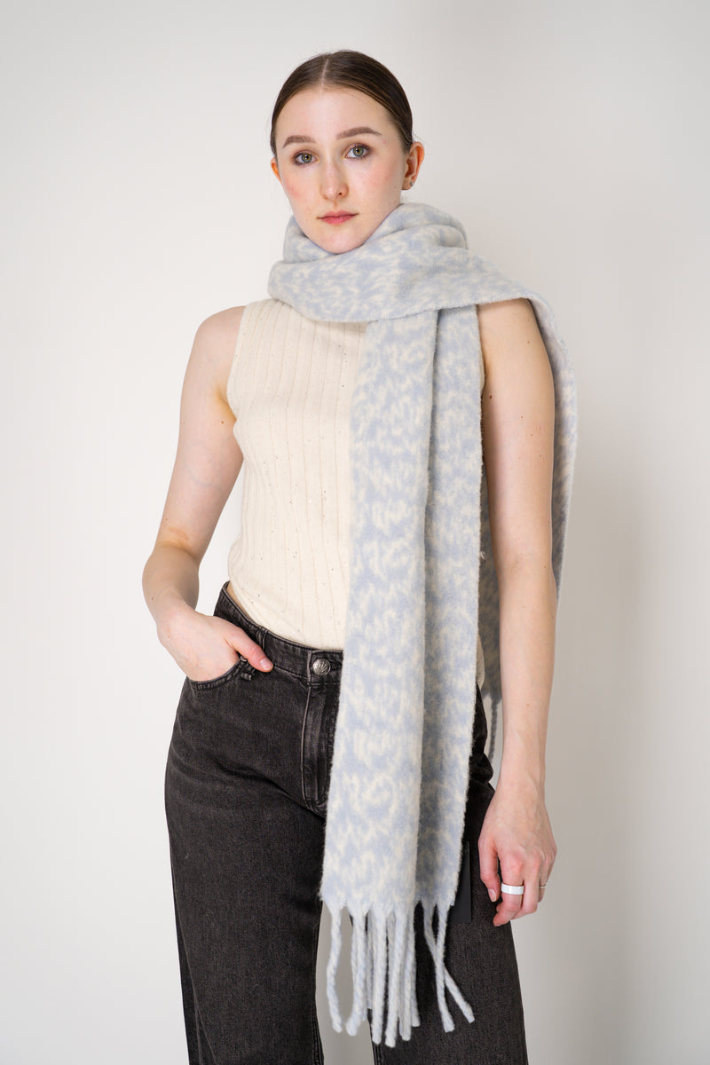 Rag & Bone Chunky Knit Felt Scarf in Blue and White Melange Vancouver. Shop Online or in Store.