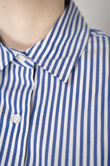 Rag & Bone Connie Striped Poplin Button-Up Shirt in Navy and White Vancouver. Shop Online or in Store.