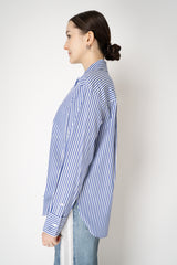 Rag & Bone Connie Striped Poplin Button-Up Shirt in Navy and White Vancouver. Shop Online or in Store.