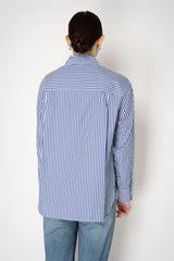 Rag & Bone Connie Striped Poplin Button-Up Shirt in Navy and White Vancouver. Shop Online or in Store.