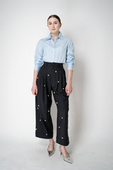 Rag & Bone Cotton Poplin "Dayton" Round Hem Classic Button-Up Blouse in Light Blue Vancouver. Shop Online or in Store.