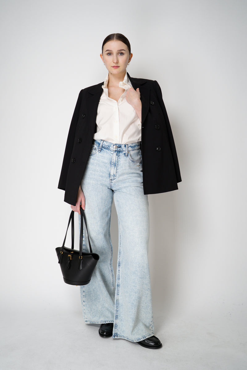 Rag & Bone Cotton Poplin "Dayton" Round Hem Classic Button-Up Blouse in White Vancouver. Shop Online or in Store.