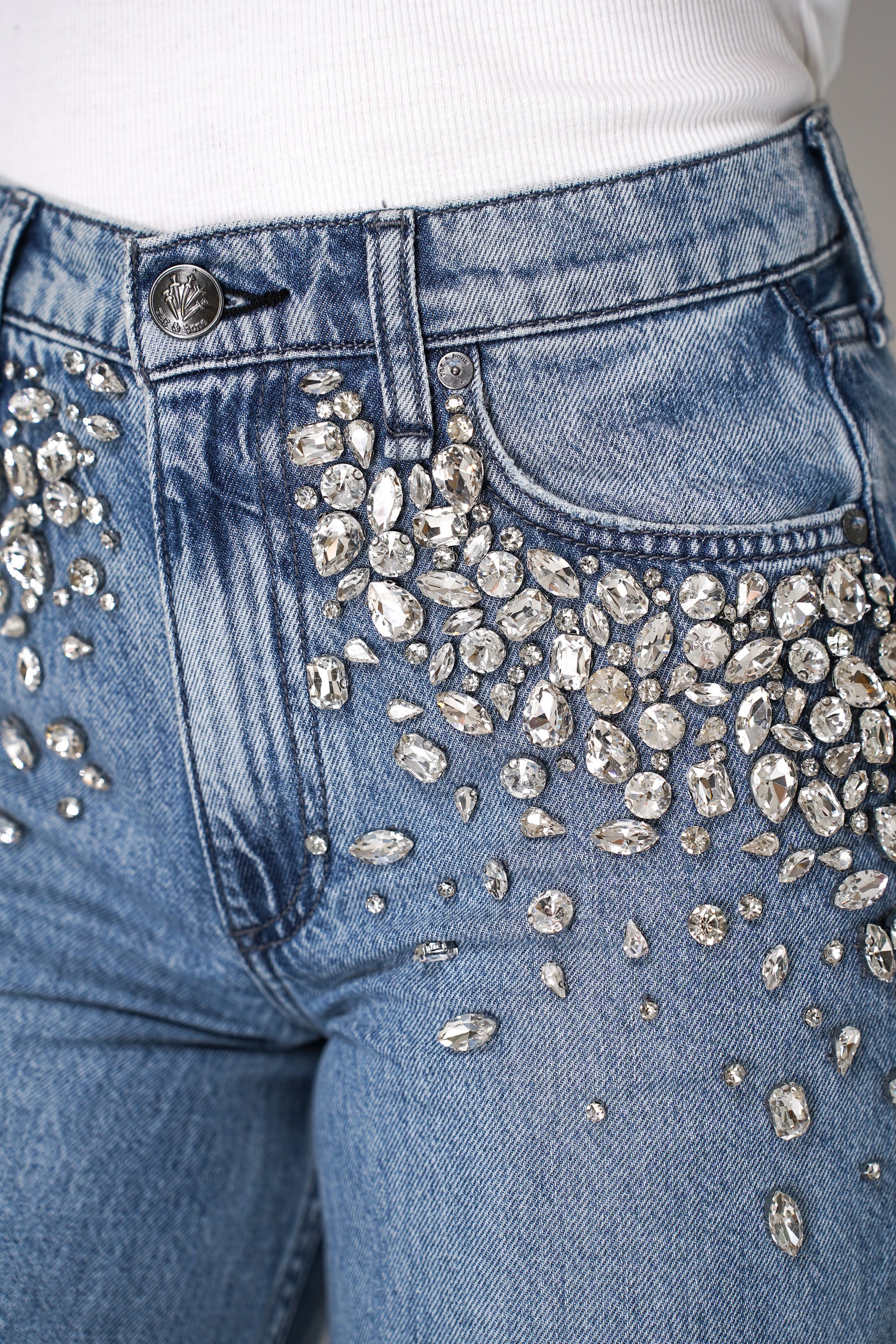 <新品セール60%オフ>rag and bone デニム　31 Rag & Bone Embellished Featherweight Sofie Wide-Leg Jean – Ashia Mode