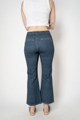 Rag & Bone Eve Miramar Ponte Kick Flare Jeans in Dark Blue Wash Vancouver. Shop Online or in Store.
