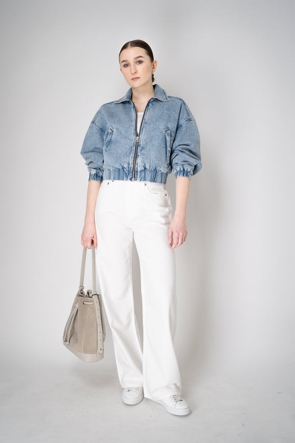 Rag & Bone Featherweight "Lara" Cropped Denim Bomber Jacket Vancouver. Shop Online or in Store