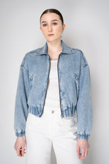 Rag & Bone Featherweight "Lara" Cropped Denim Bomber Jacket Vancouver. Shop Online or in Store