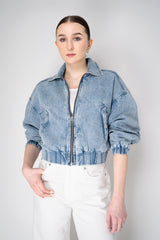Rag & Bone Featherweight "Lara" Cropped Denim Bomber Jacket Vancouver. Shop Online or in Store