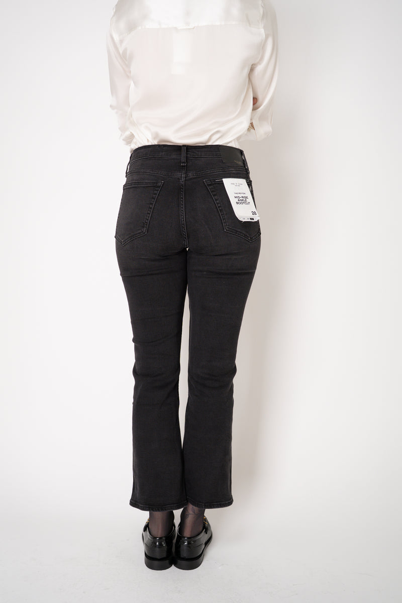 Rag & Bone Flexi Peyton Mid-Rise Bootcut Cropped Jeans in Black Vancouver. Shop Online or in Store.