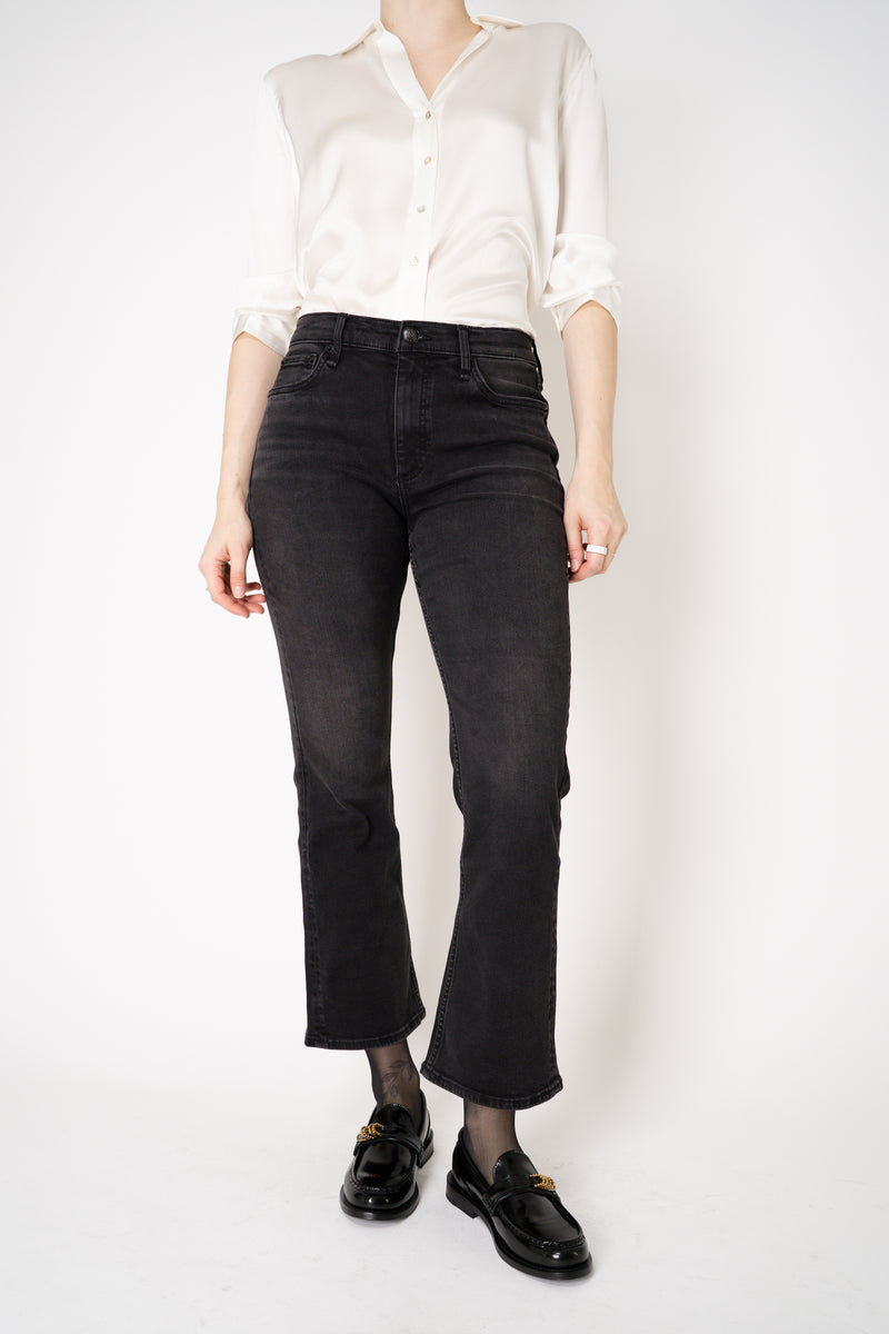 Rag & Bone Flexi Peyton Mid-Rise Bootcut Cropped Jeans in Black Vancouver. Shop Online or in Store.
