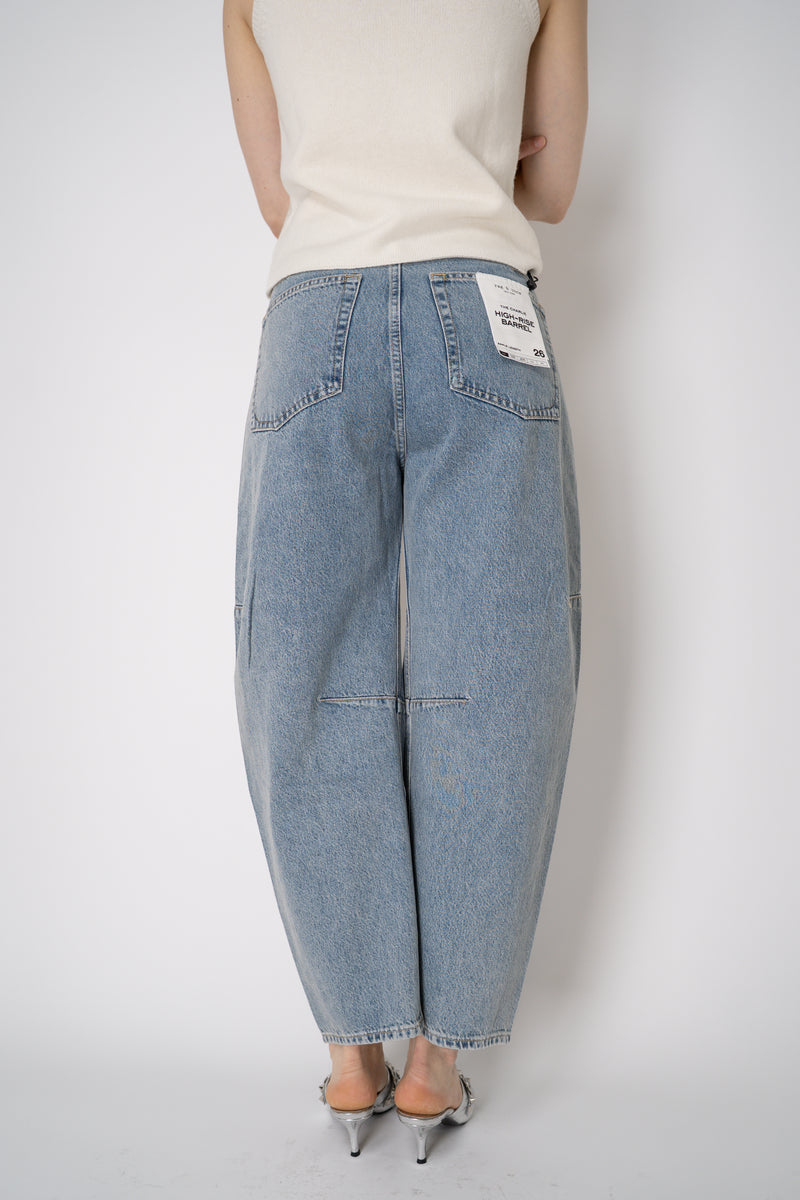 Rag & Bone Jewel Embellished Charlie High-Rise Barrel Jeans in Light Blue Vancouver. Shop Online or in Store.