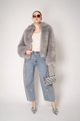 Rag & Bone Jewel Embellished Charlie High-Rise Barrel Jeans in Light Blue Vancouver. Shop Online or in Store.